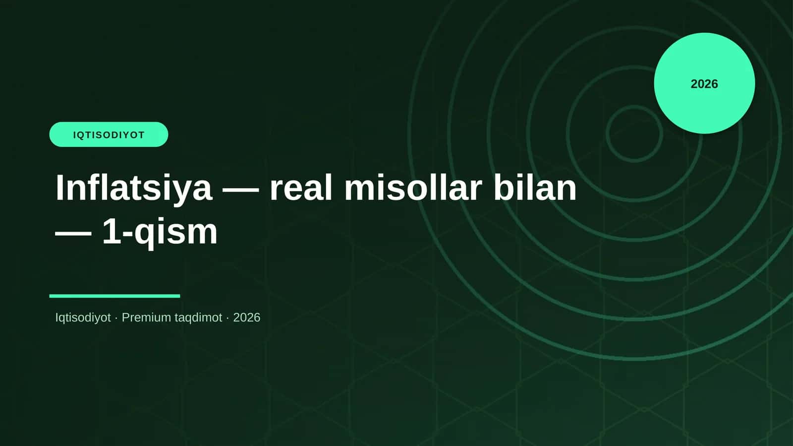 Inflatsiya — real misollar bilan — 1-qism
