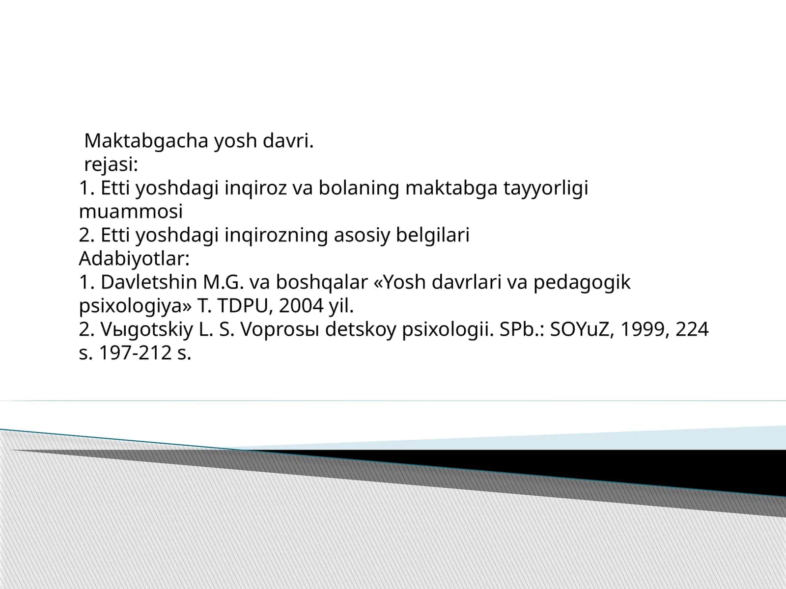 Maktabgacha yosh davri