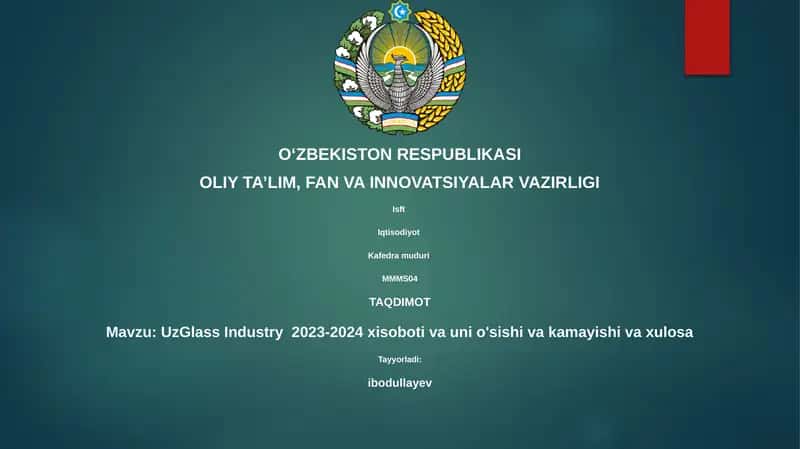 UzGlass Industry 2023-2024 xisoboti