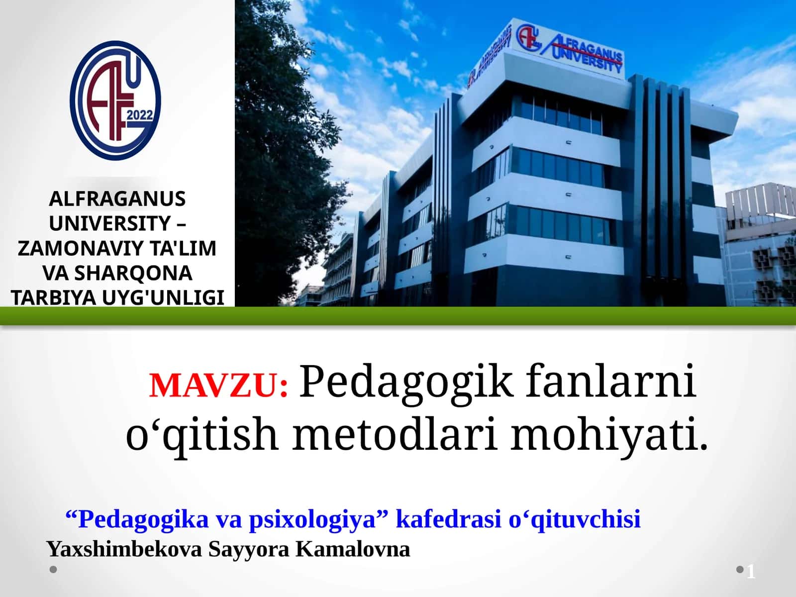 Pedagogik fanlarni o‘qitish metodlari mohiyati