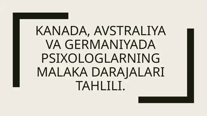 Psixologlar malaka darajasini tahlil qilish