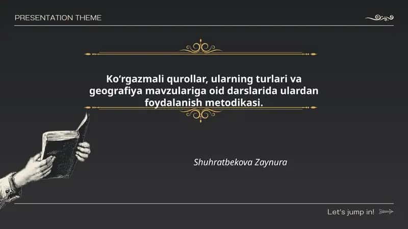 Koʻrgazmali qurollar, ularning turlari va geografiya mavzulariga oid darslarida ulardan foydalanish metodikasi