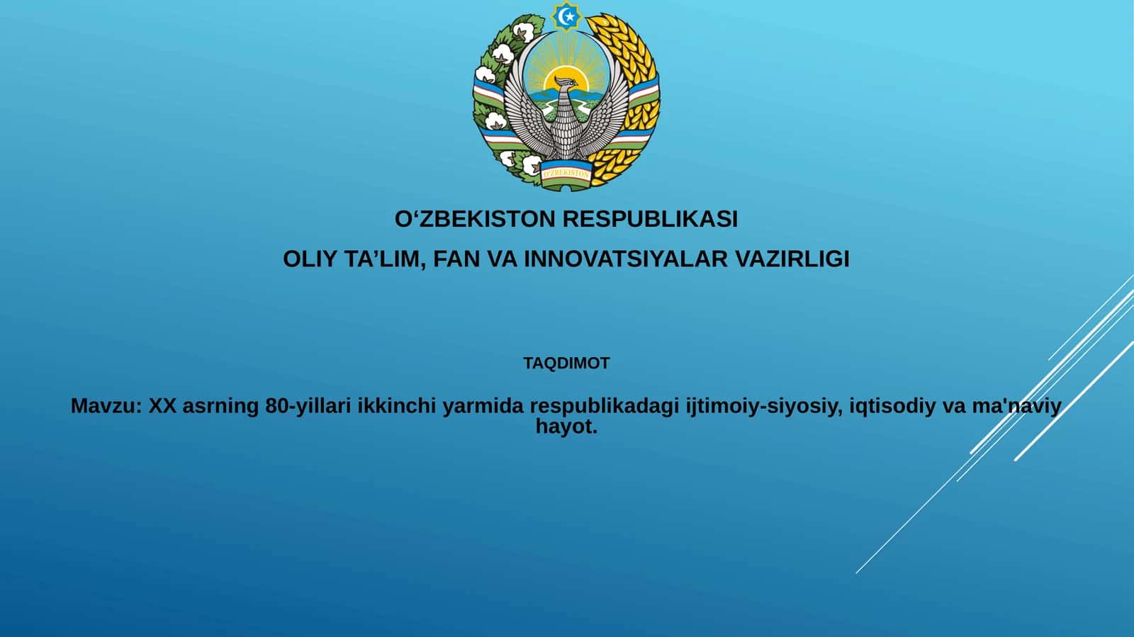 XX asrning 80-yillari ikkanchi yarmida respublikadagi ijtimoiy-siyosiy, iqtisodiy va ma'naviy hayot