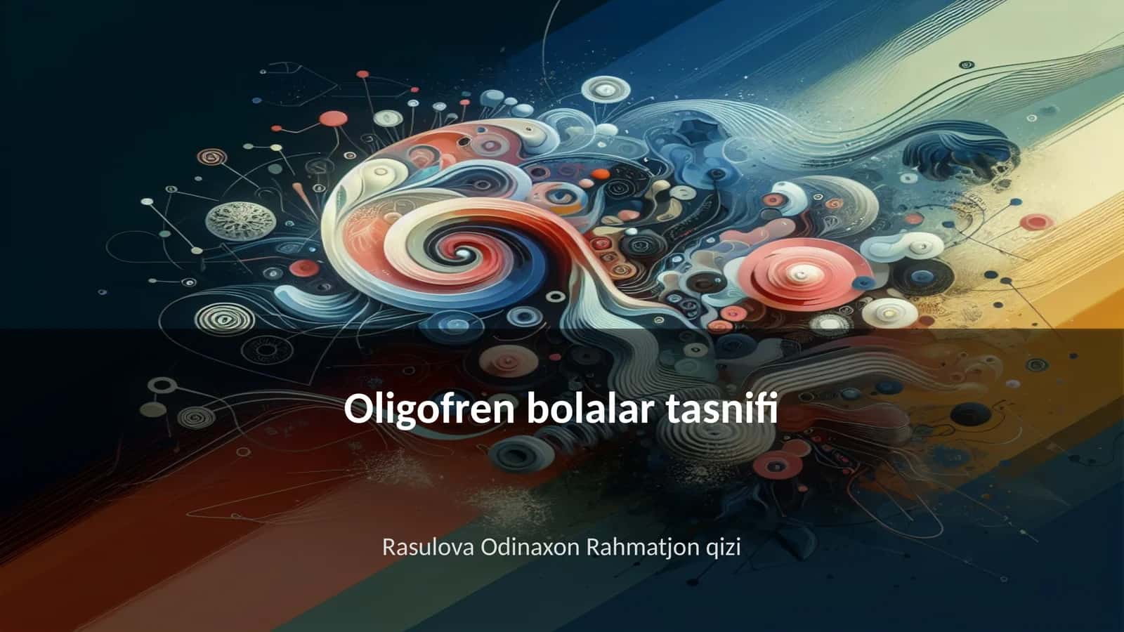Oligofren bolalar tasnifi