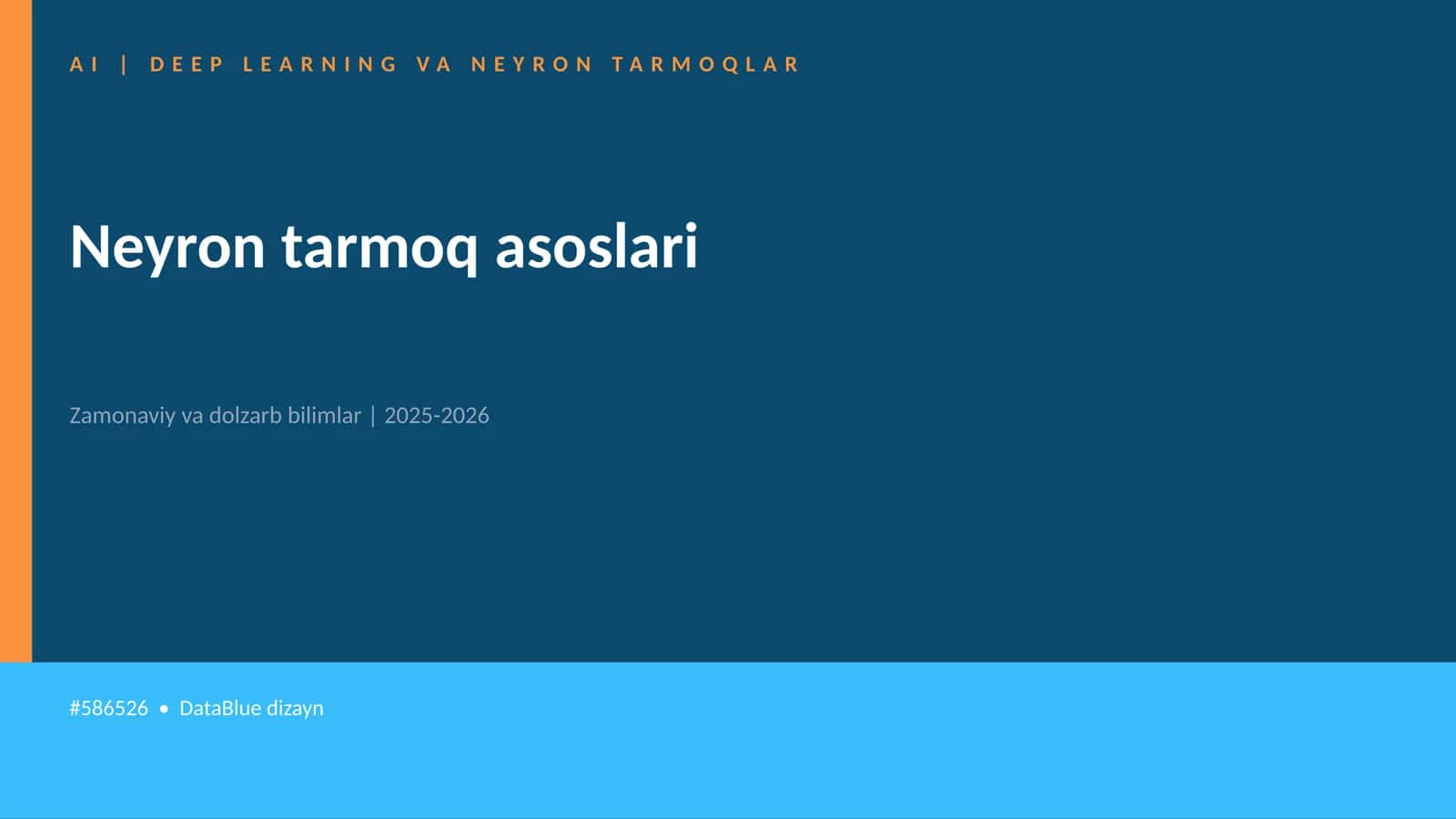 Neyron tarmoq asoslari