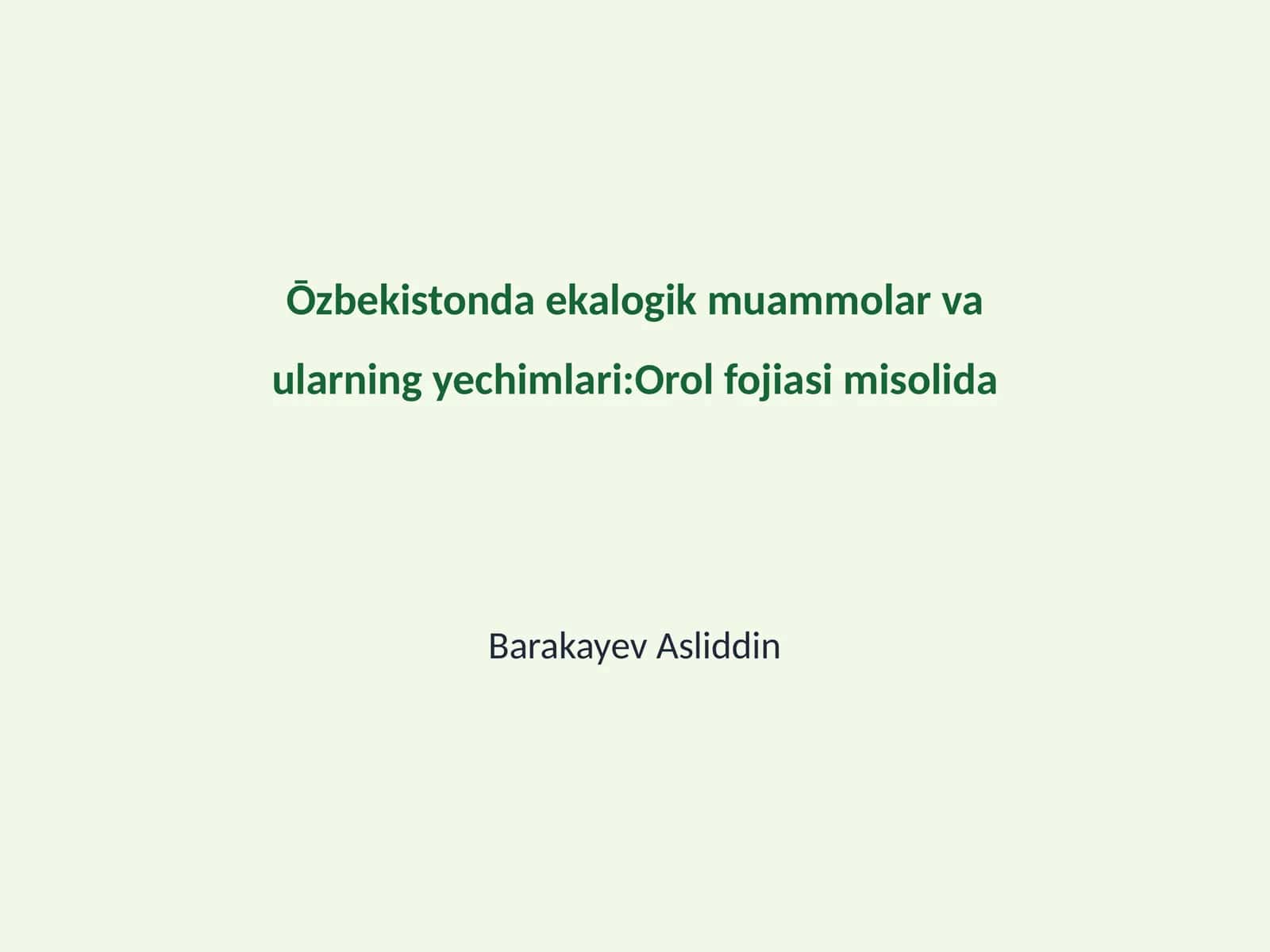 Orol fojiasi misolida