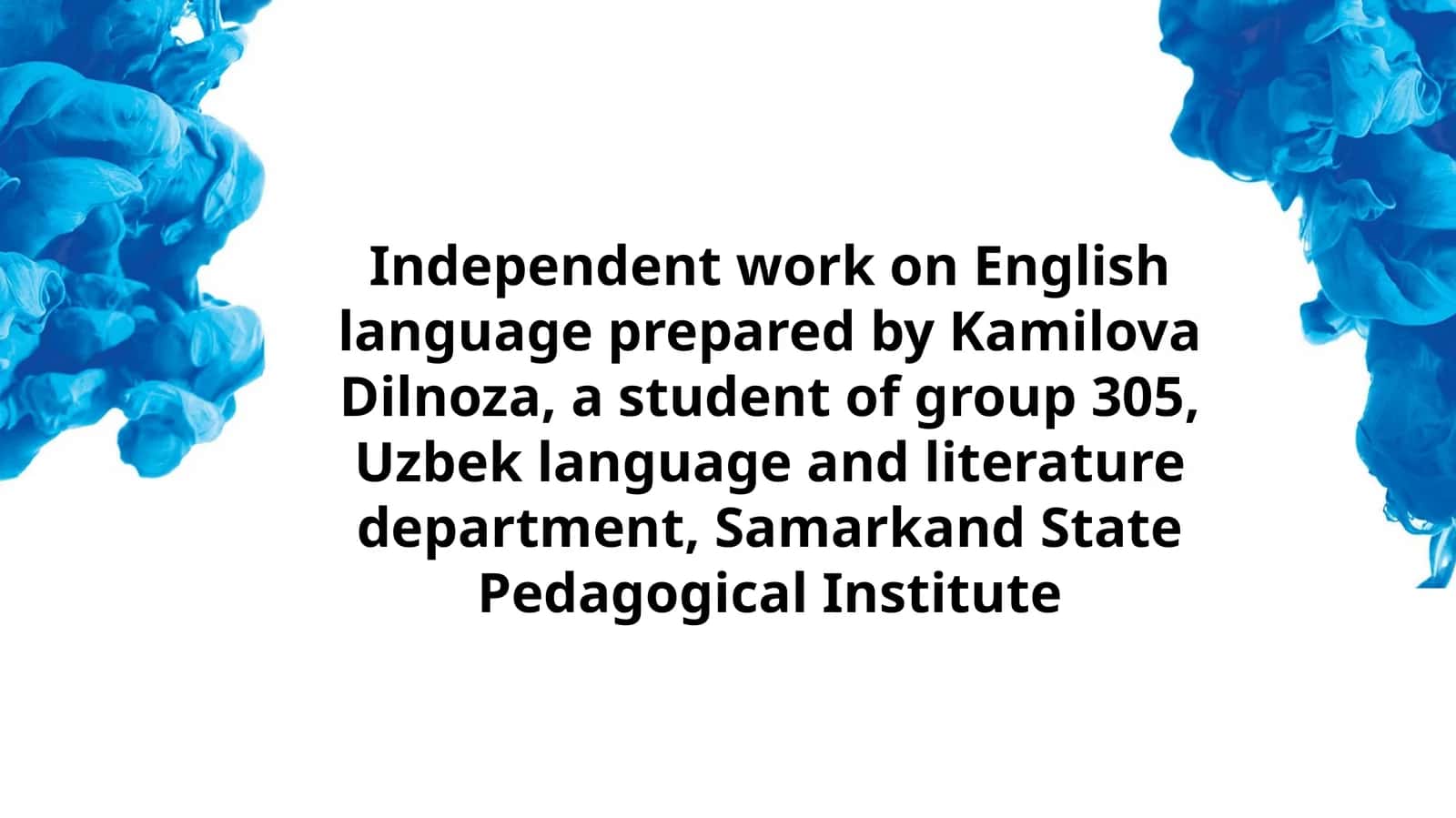 Independent work on English language