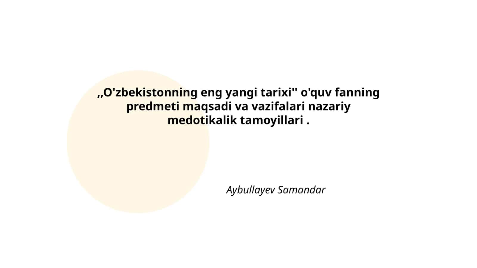 O'zbekistonning eng yangi tarixi