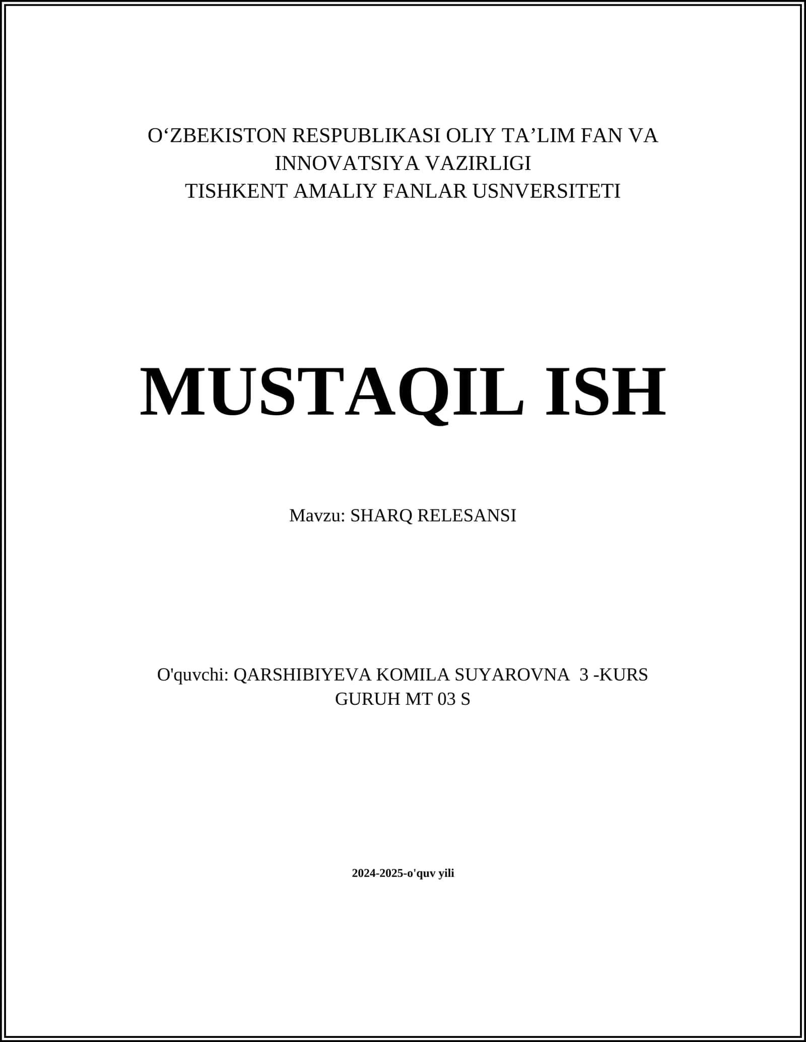 SHARQ RELESANSI