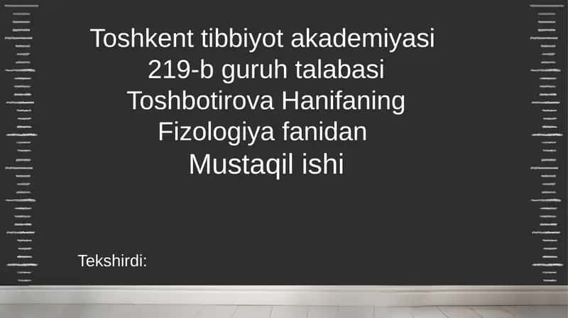 Fizologiya fanidan mustaqilishi