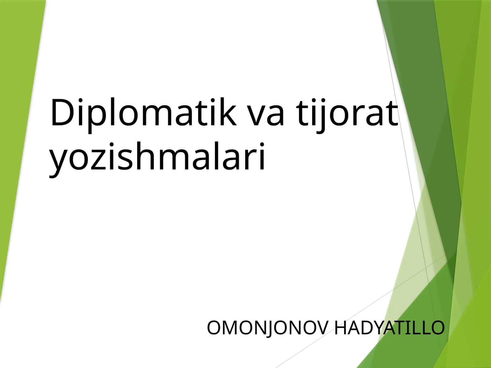 Diplomatik va tijorat yozishmalari