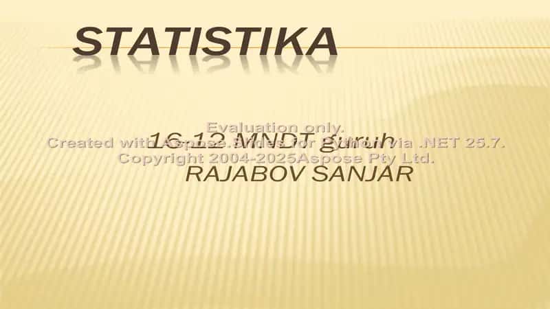 Variatsiya, assimetriya va ekses ko’rsatgichlari