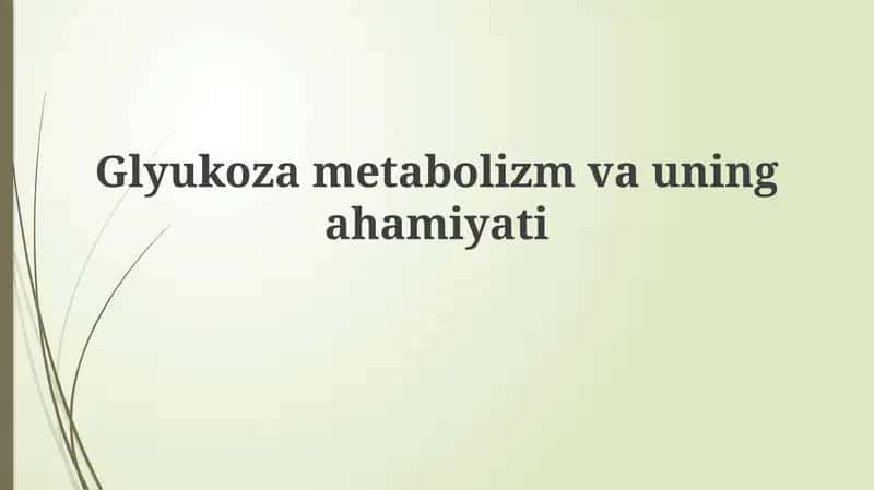 Glyukoza metabolizmi