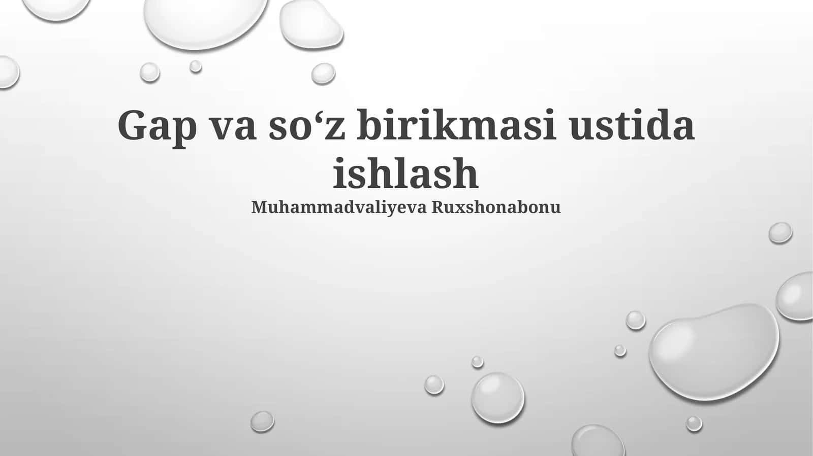 Gap va soʻz birikmasi ustida ishlash