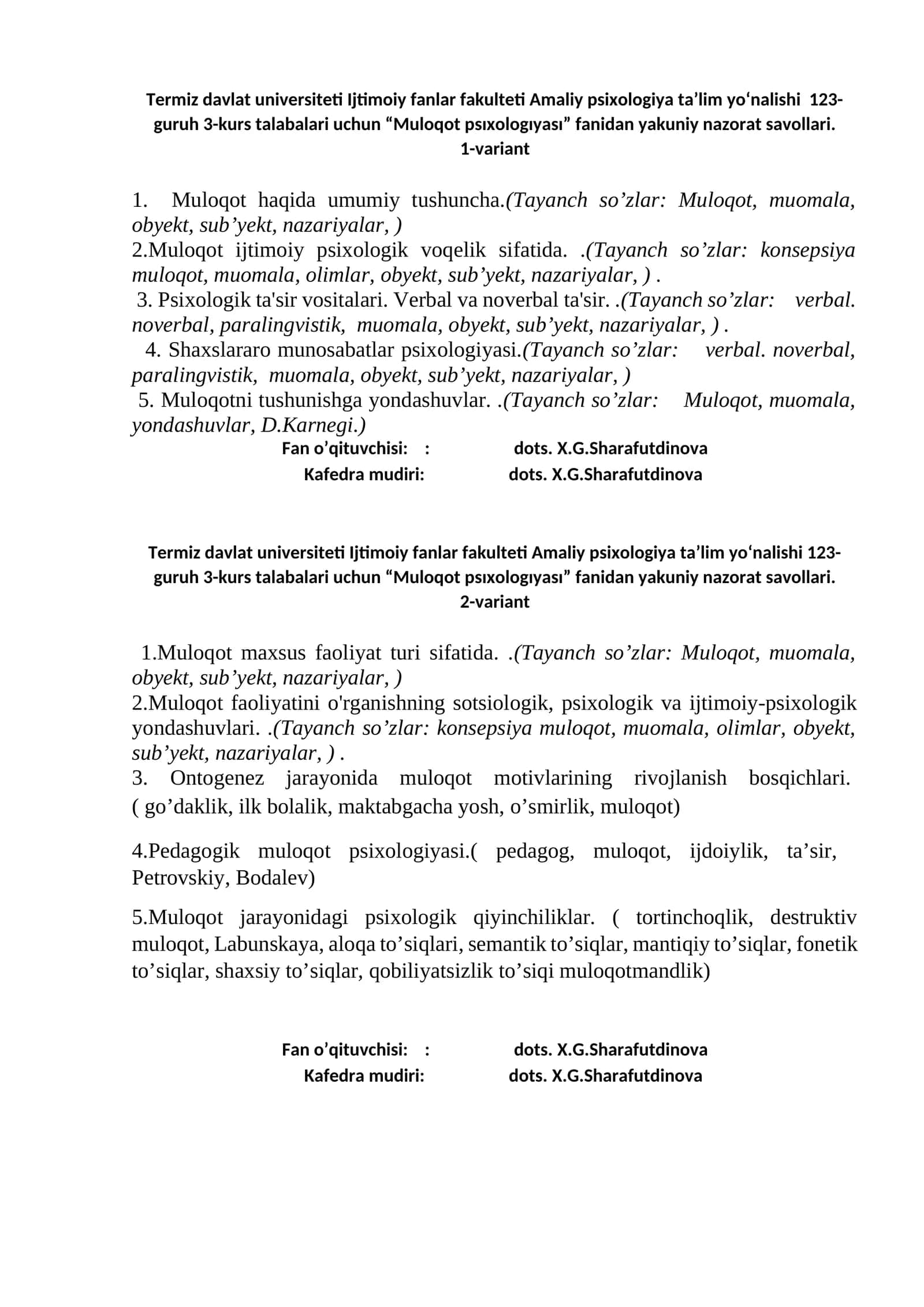 Muloqot psıxologıyası