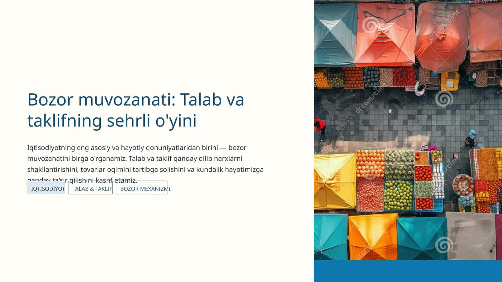 Bozor muvozanati: Talab va taklifning sehrli o'yini