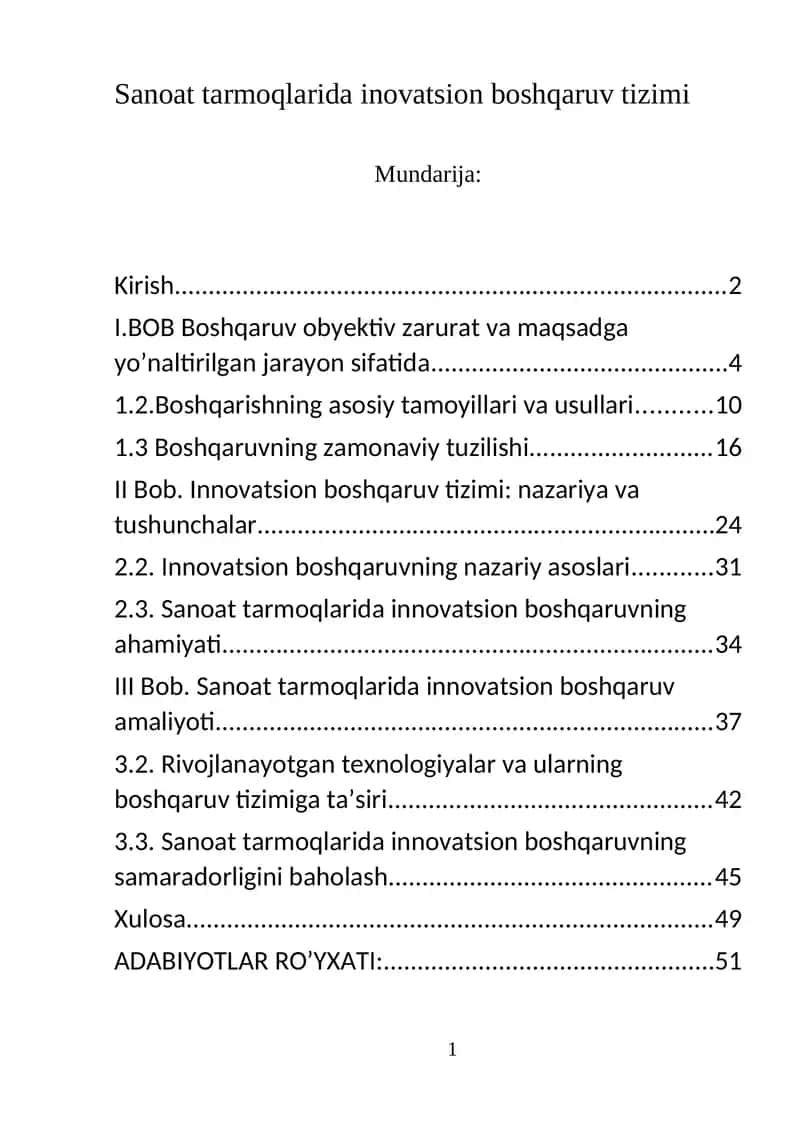 Innovatsion boshqaruv tizimi