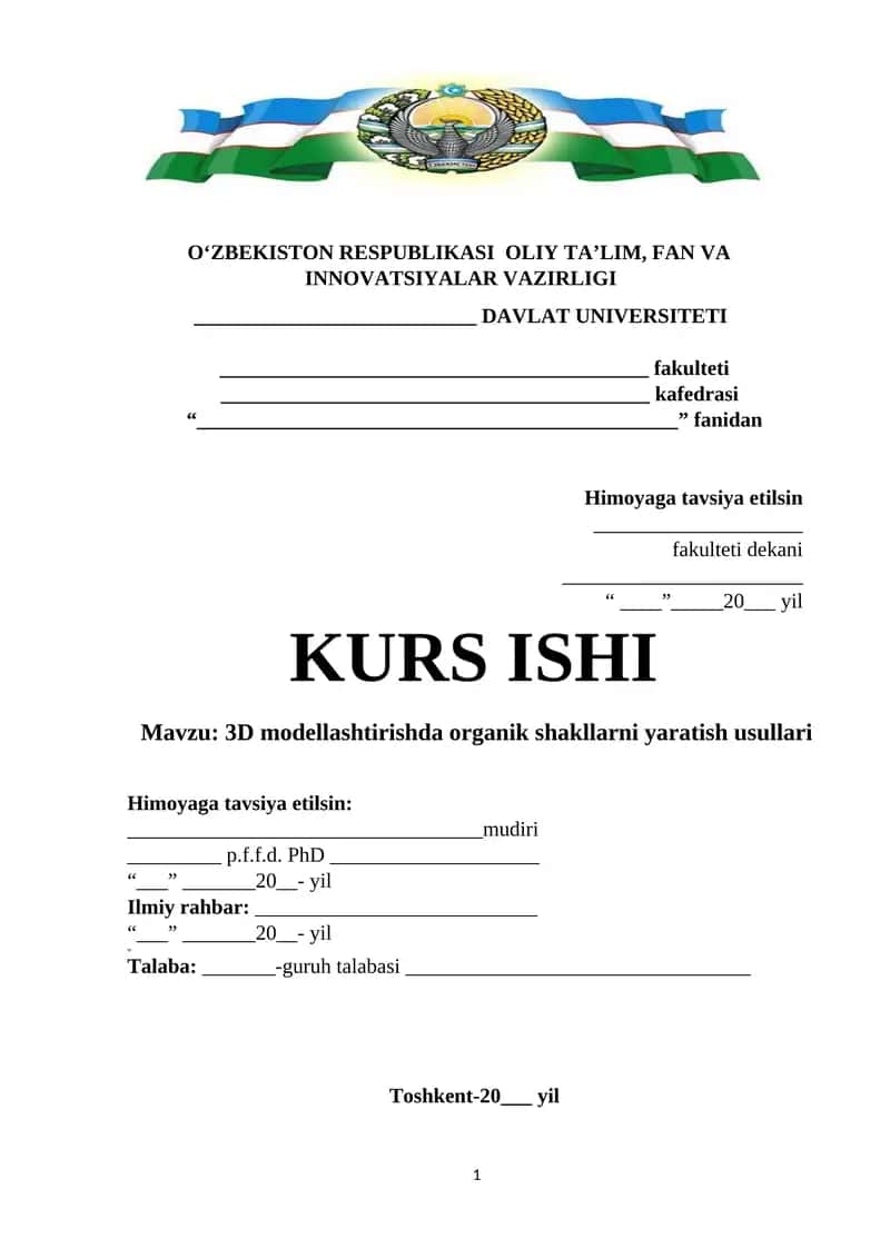 3D modellashtirishda organik shakllarni yaratish usullari