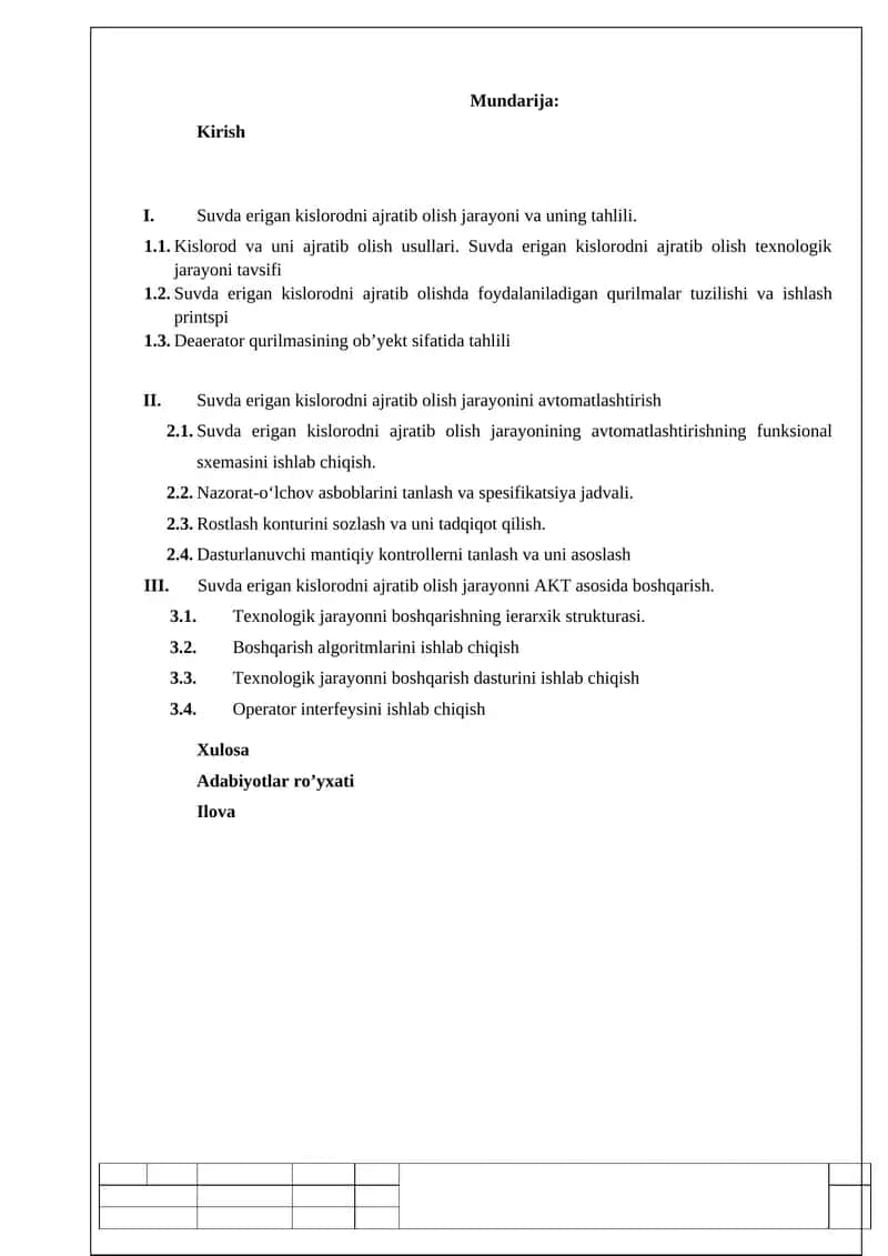 Suvda erigan kislorodni ajratib olish jarayoni