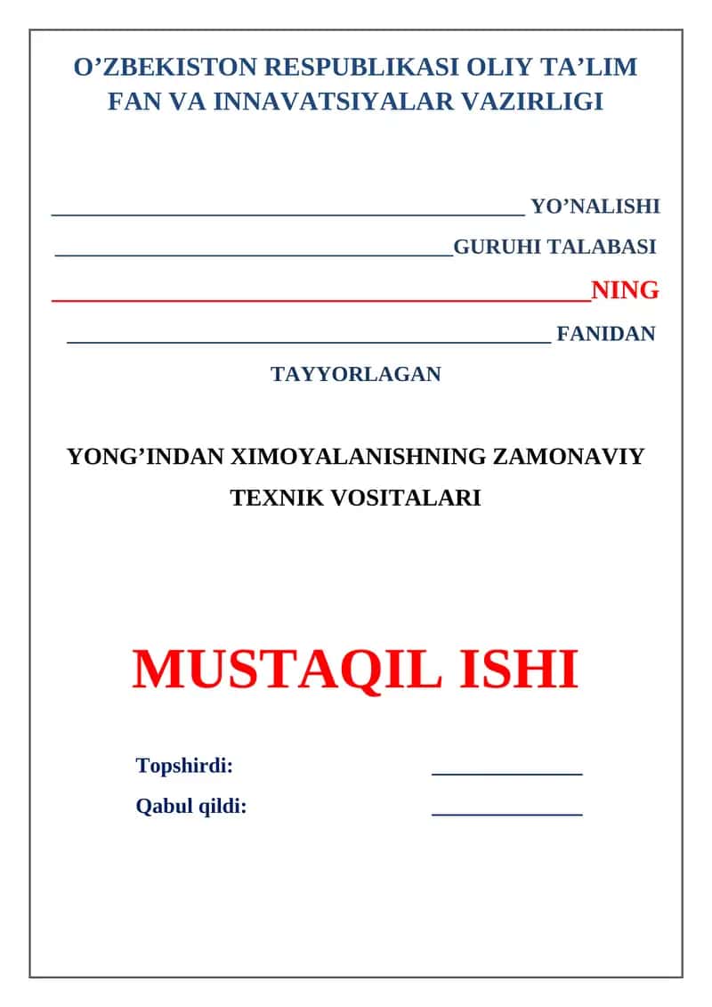 Yong’indan ximoyalanishning zamonaviy texnik vositalari