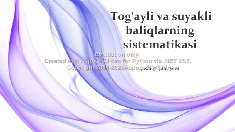 Tog’ayli va suyakli baliqlarning sistematikasi