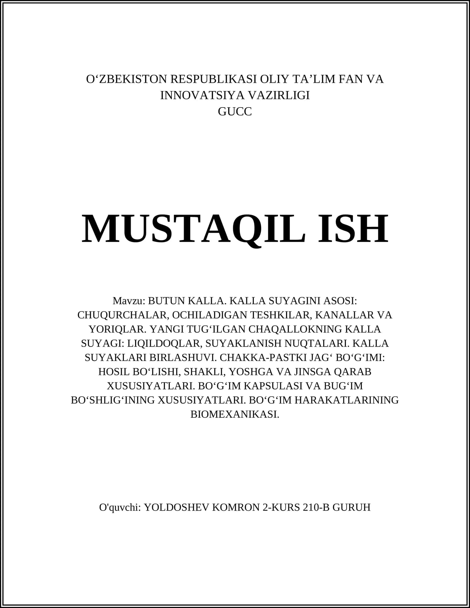 Bütun kalla anatomiyasi