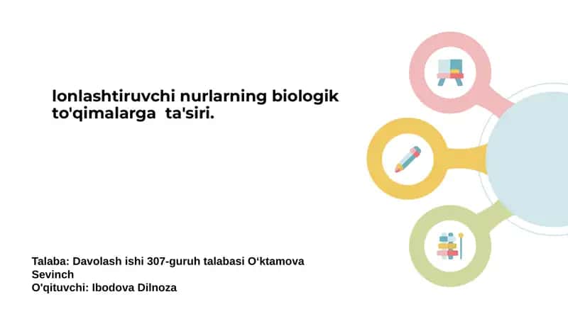 Ionlashtiruvchi nurlarning biologik toʻqimalarga taʼsiri