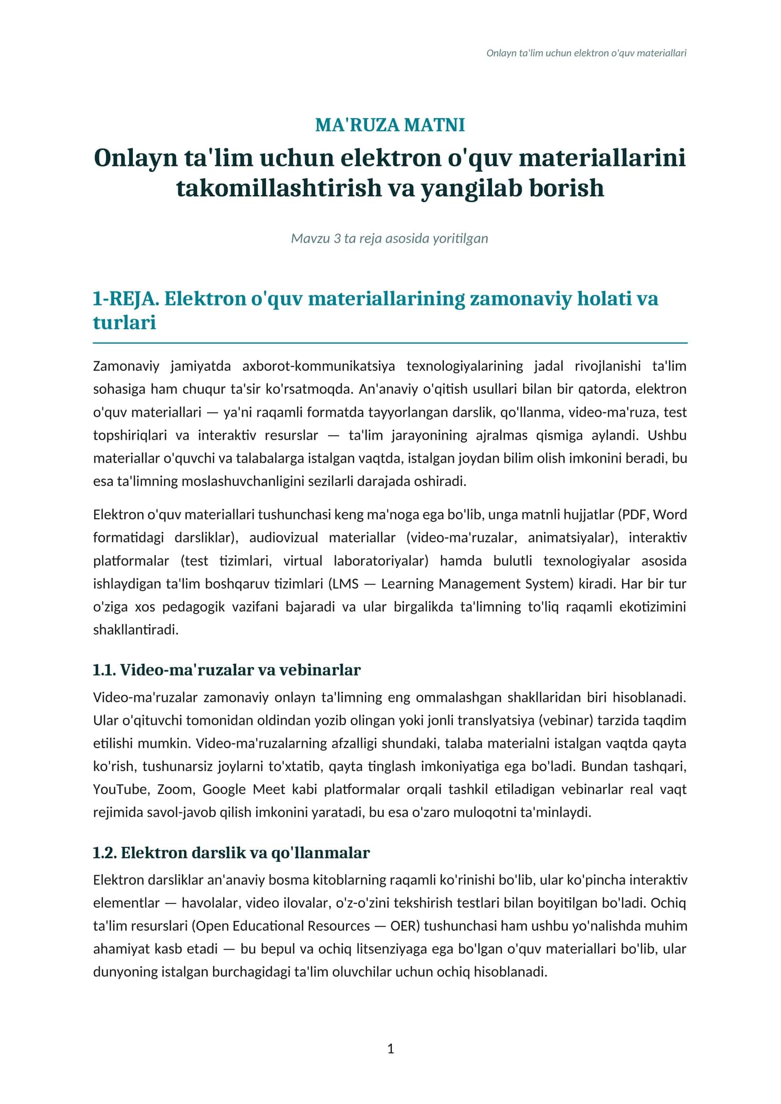 Elektron o'quv materiallari
