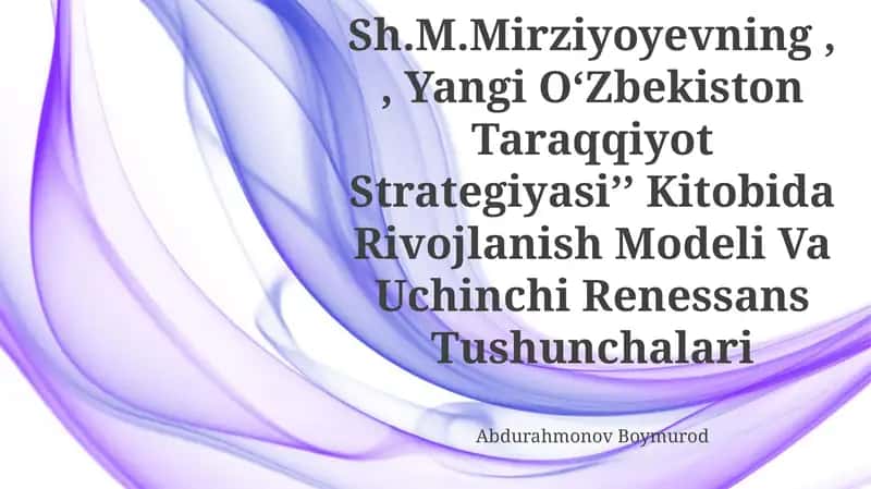 Yangi OʻZbekiston Taraqqiyot Strategiyasi Kitobi