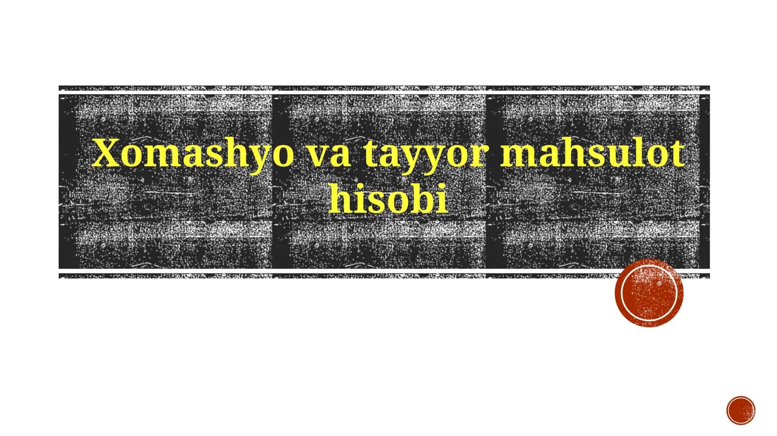 Tayyor Mahsulot Hisobi