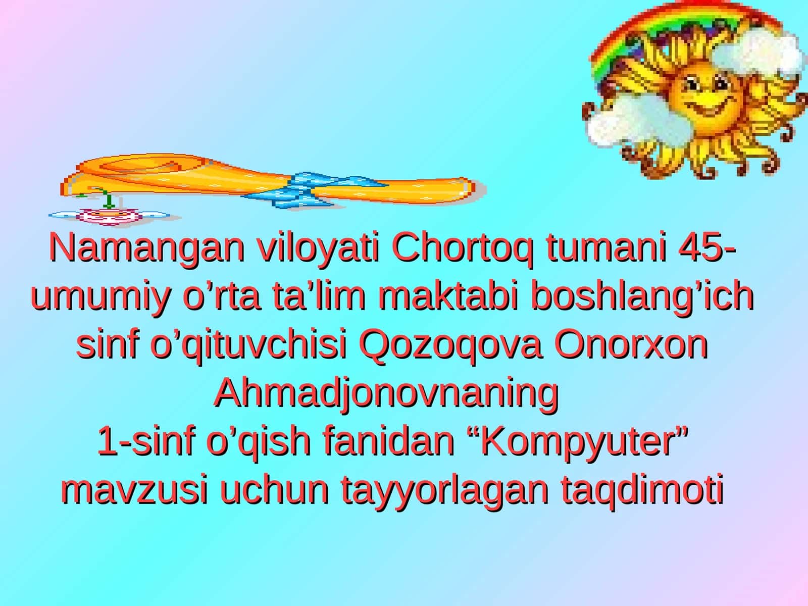 "Kompyuter" mavzusi taqdimoti