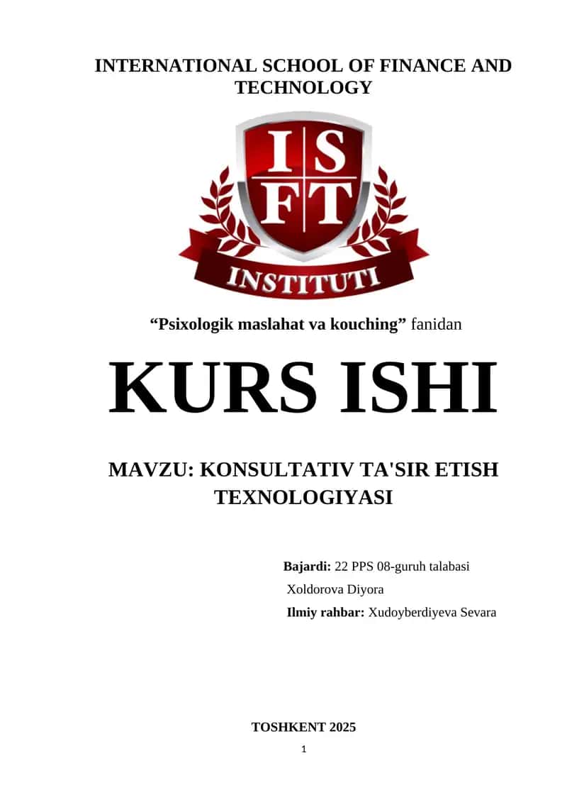 KONSULTATIV TA'SIR ETISH TEXNOLOGIYASI