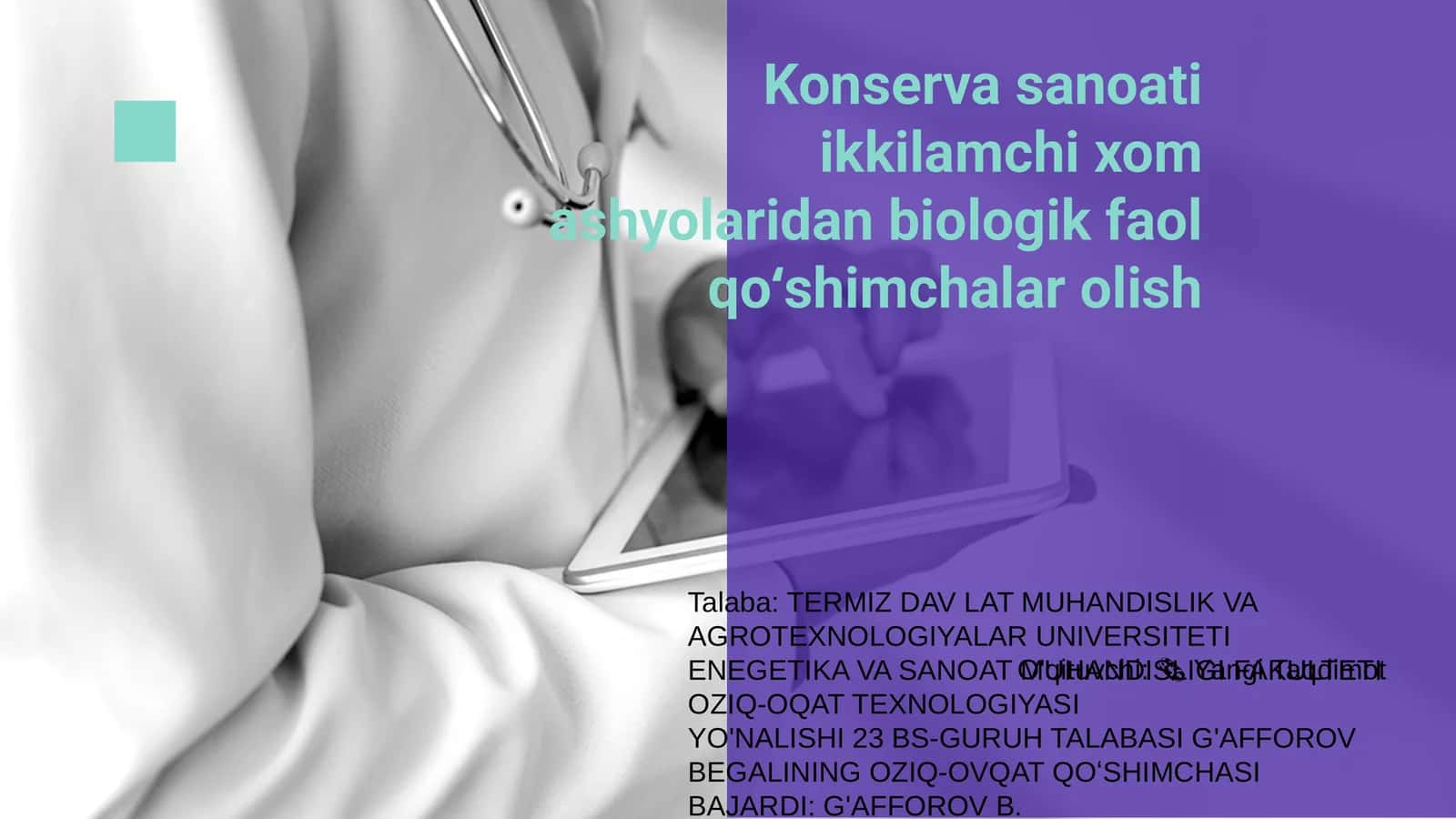 Konserva sanoati va ikkilamchi xom ashyo