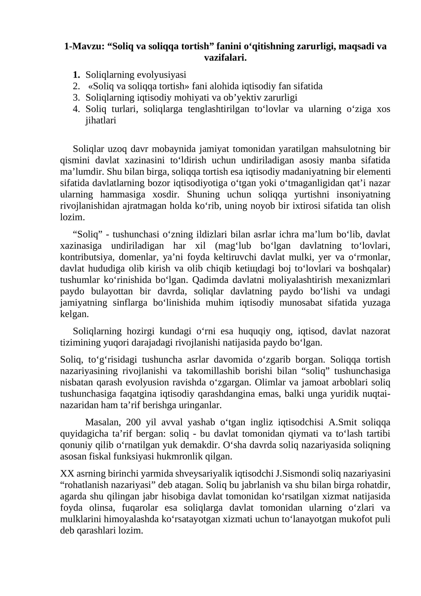 Soliq va soliqqa tortish