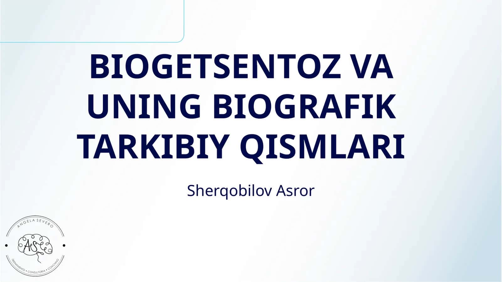 BIOGETSENTOZ VA UNING BIOGRAFIK TARKIBIY QISMLARI