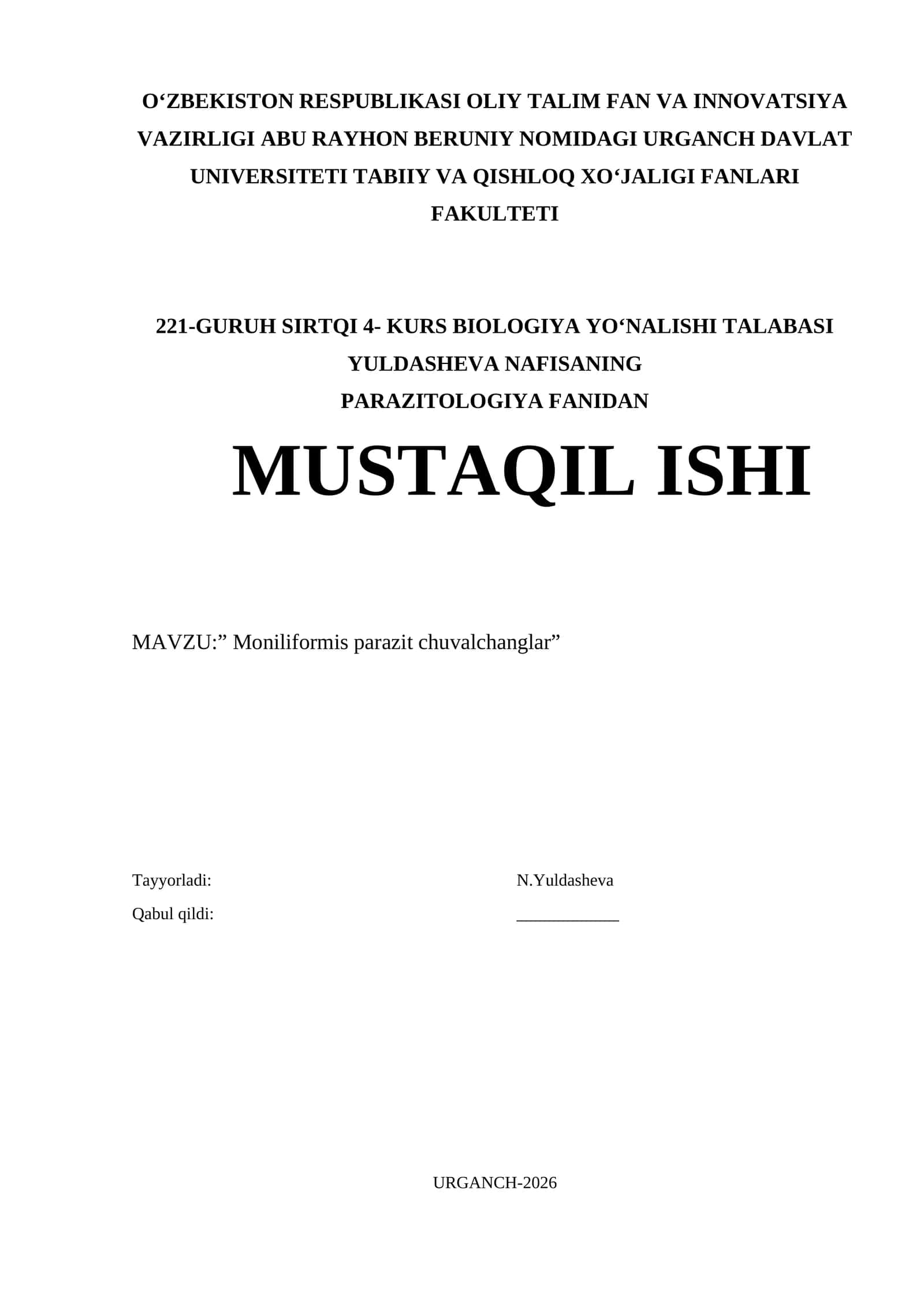 Moniliformis parazit chuvalchanglar