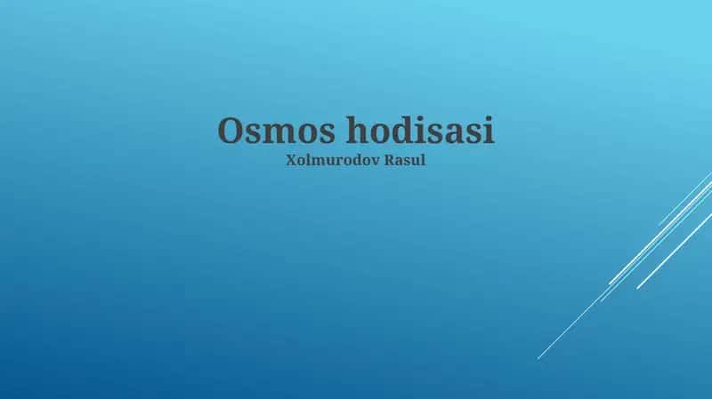 Osmos hodisasi