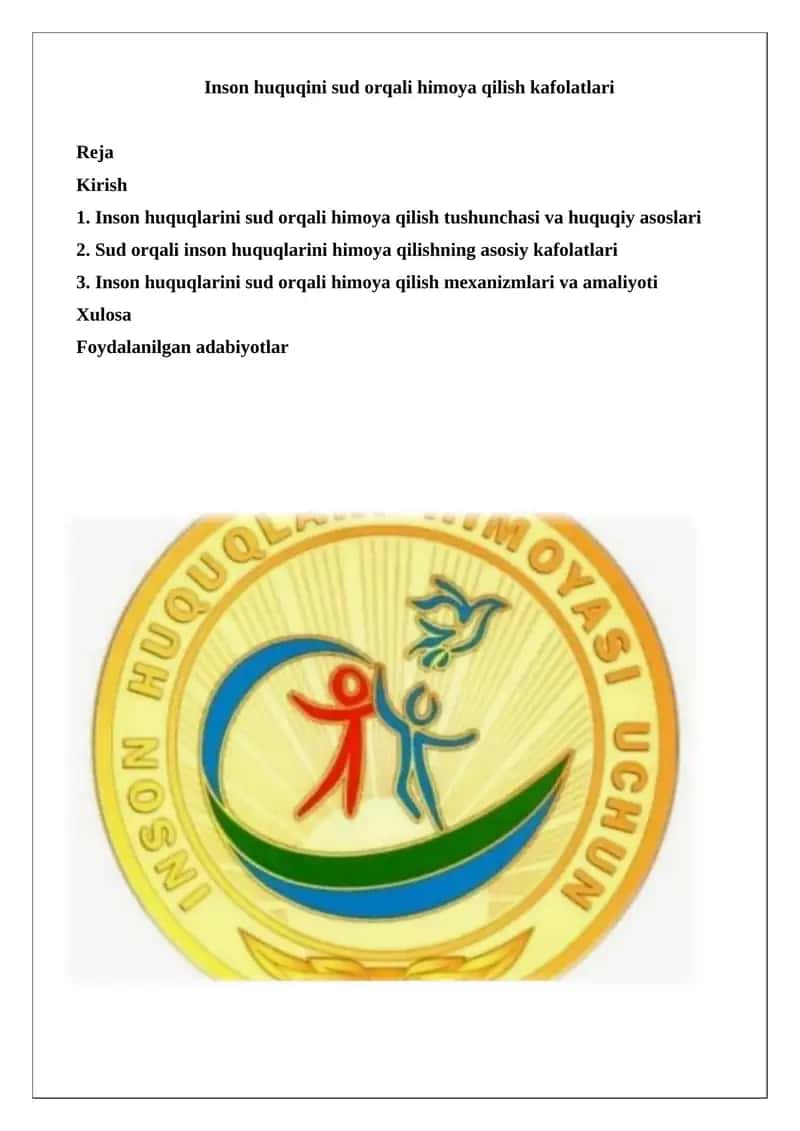 Inson huquqlarini sud orqali himoya qilish