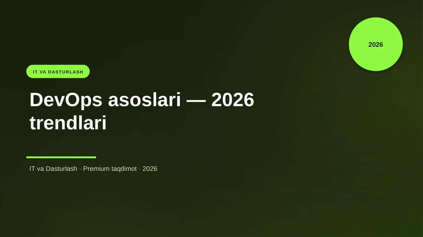 DevOps asoslari — 2026 trendlari