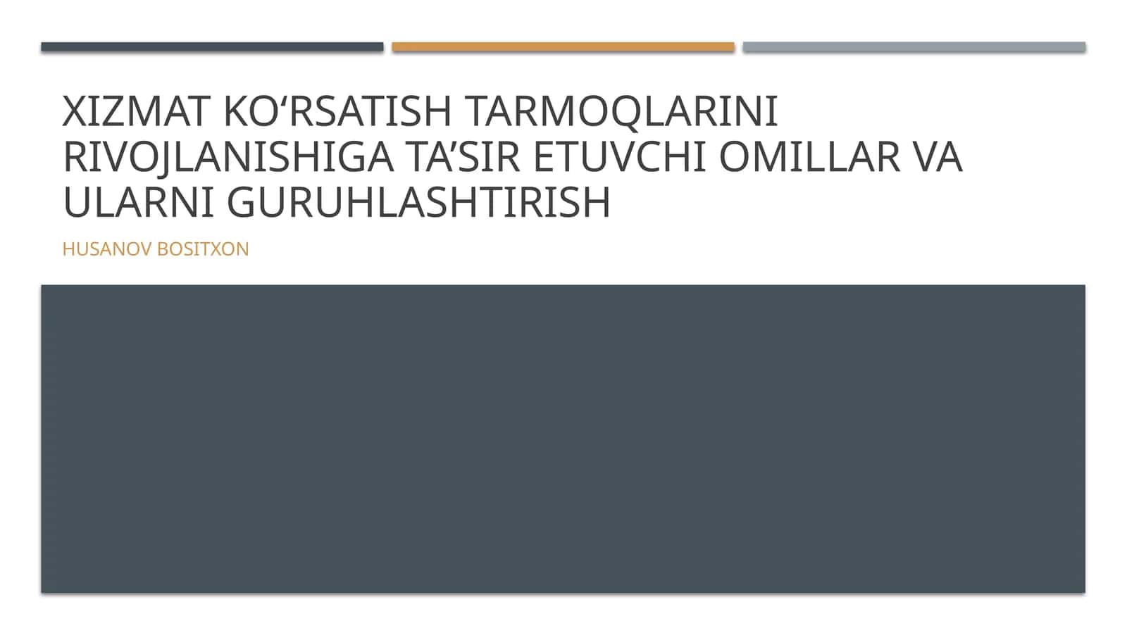 Xizmat koʻrsatish tarmoqlarini rivojlanishiga ta’sir etuvchi omillar va ularni guruhlashtirish