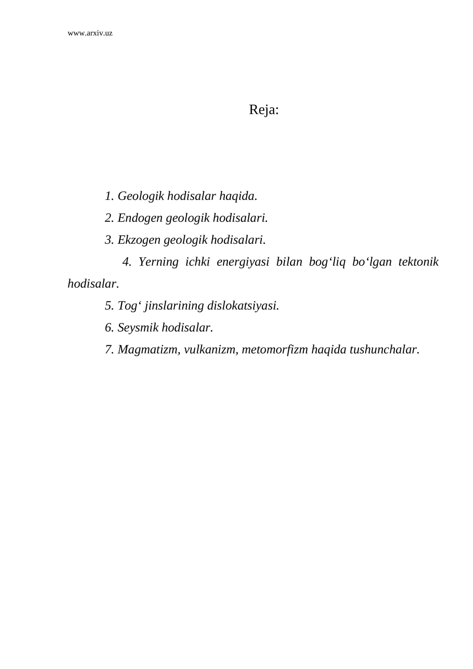 Geologik hodisalar