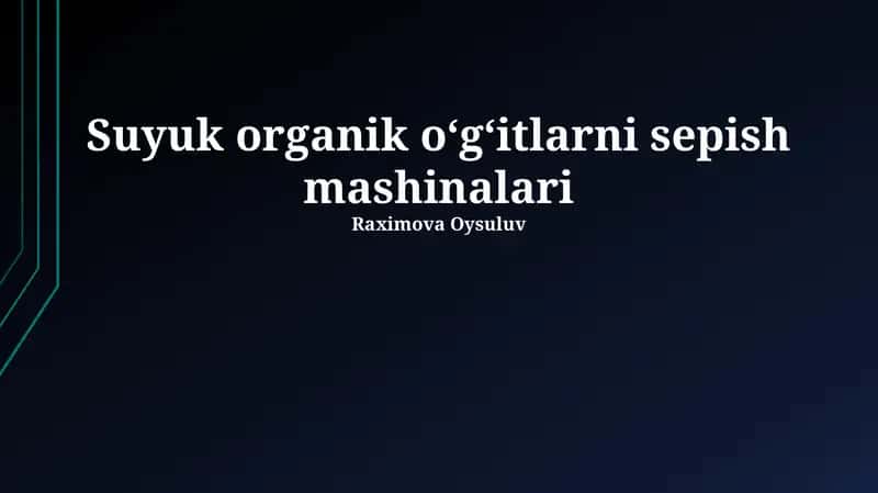 Suyuk organik o‘g‘itlarni sepish mashinalari