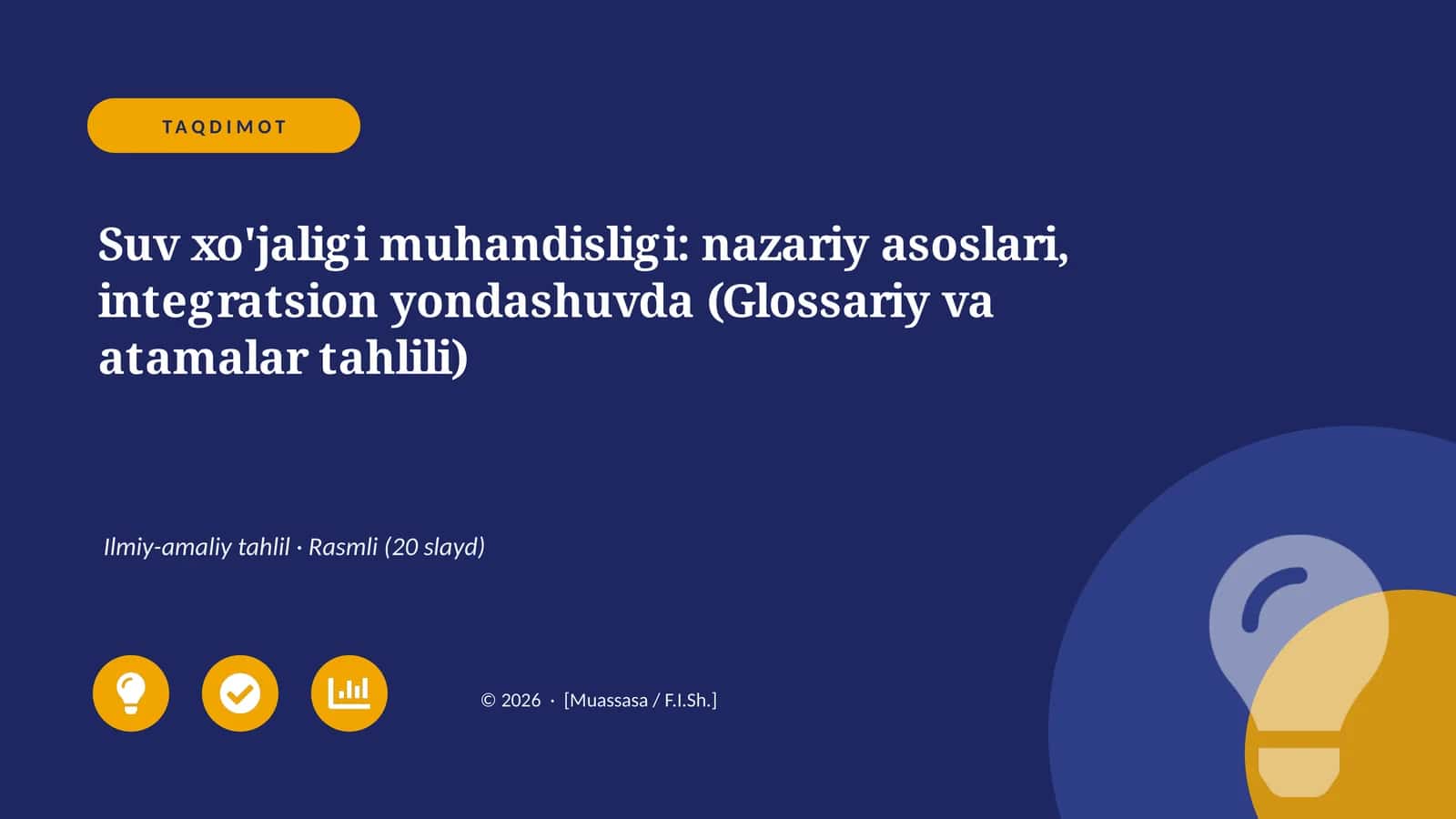 Suv xo'jaligi muhandisligi: nazariy asoslari, integratsion yondashuvda (Glossariy va atamalar tahlili)