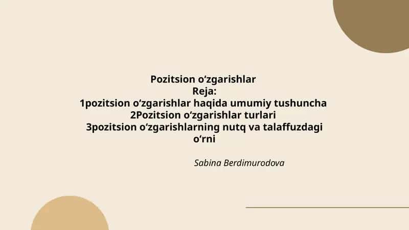 Pozitsion oʻzgarishlar