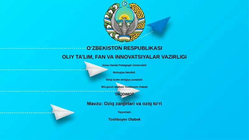 Oziq-ovqat zanjirlari va oziq to‘ri