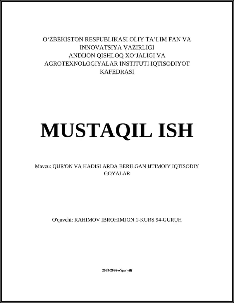 Zakat tizimi va uning ijtimoiy-iqtisodiy roli