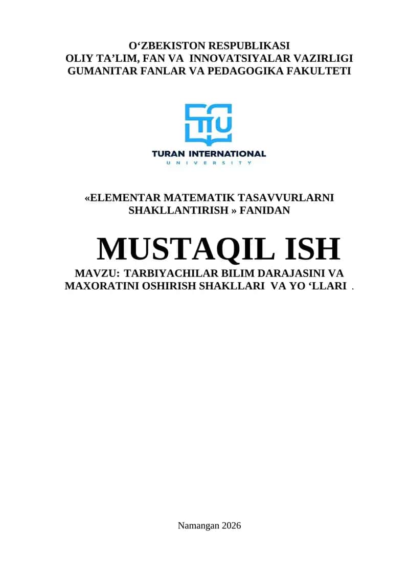 Maktabgacha Yoshdagi Bolalarda Vaqtni Idrok Qilish