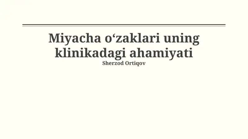 Miyacha pedunkullari: Anatomiya va Fiziologiya