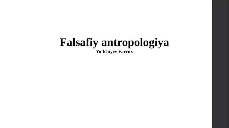 Falsafiy antropologiya