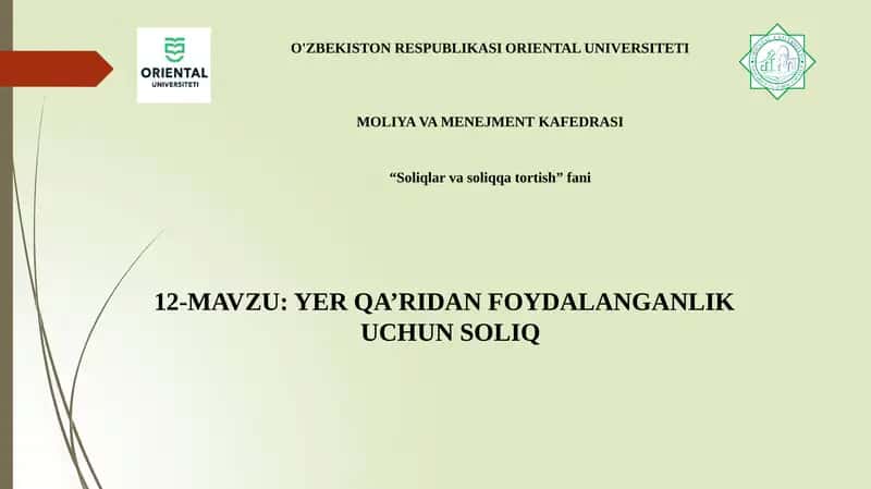 Yer qa’ri dan foydalanganlik uchun soliq